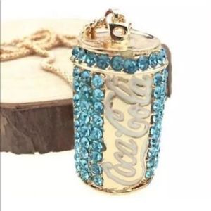 Crystal Blue Can Necklace